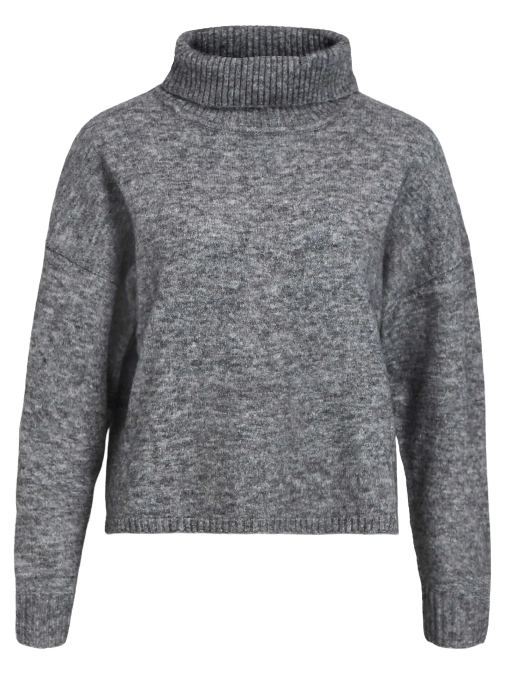 OBJECT Stickat*ALPACKA- OCH ULLBLANDNING TRÖJA Dark Grey Melange