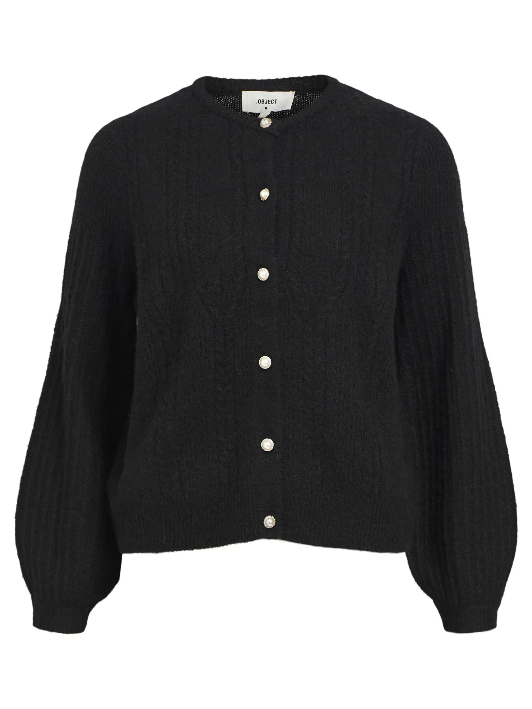 OBJECT Cardigans|Stickat*ALPACKA- OCH YLLEBLANDNING KOFTA Black