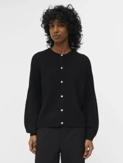 OBJECT Cardigans|Stickat*ALPACKA- OCH YLLEBLANDNING KOFTA Black