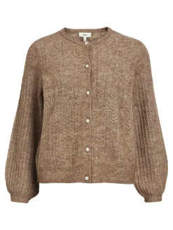 OBJECT Cardigans|Stickat*ALPACKA- OCH YLLEBLANDNING KOFTA Fossil