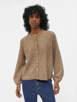 OBJECT Cardigans|Stickat*ALPACKA- OCH YLLEBLANDNING KOFTA Fossil
