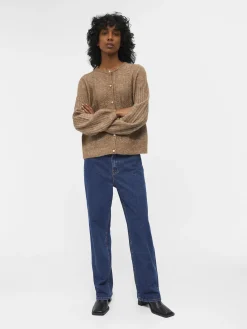 OBJECT Cardigans|Stickat*ALPACKA- OCH YLLEBLANDNING KOFTA Fossil
