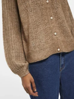 OBJECT Cardigans|Stickat*ALPACKA- OCH YLLEBLANDNING KOFTA Fossil