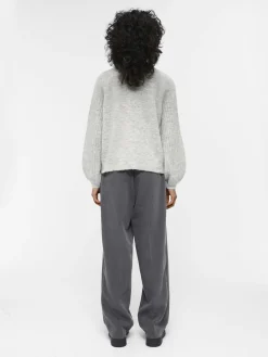 OBJECT Cardigans|Stickat*ALPACKA- OCH YLLEBLANDNING KOFTA Light Grey Melange
