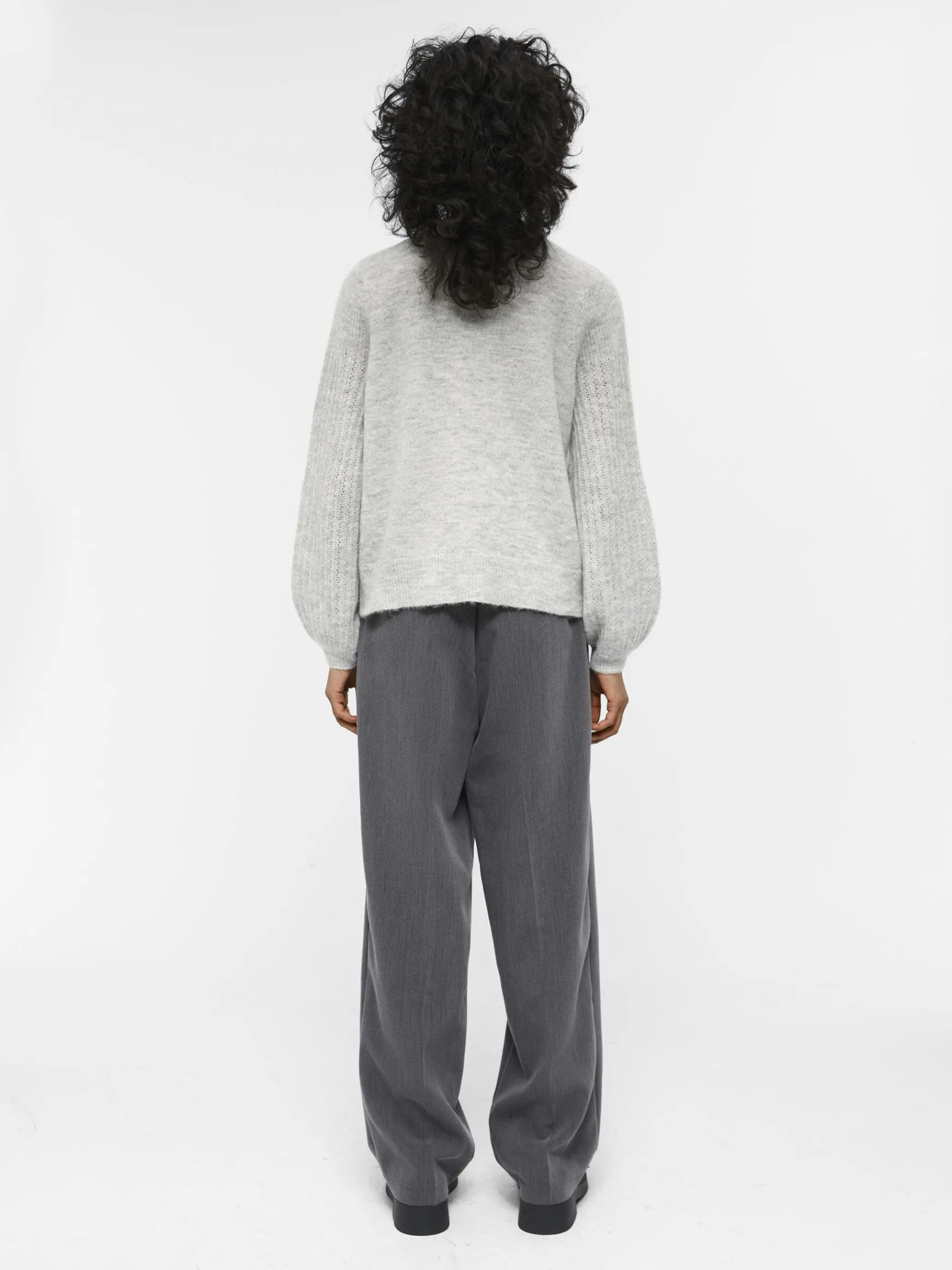 OBJECT Cardigans|Stickat*ALPACKA- OCH YLLEBLANDNING KOFTA Light Grey Melange