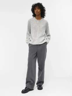 OBJECT Cardigans|Stickat*ALPACKA- OCH YLLEBLANDNING KOFTA Light Grey Melange