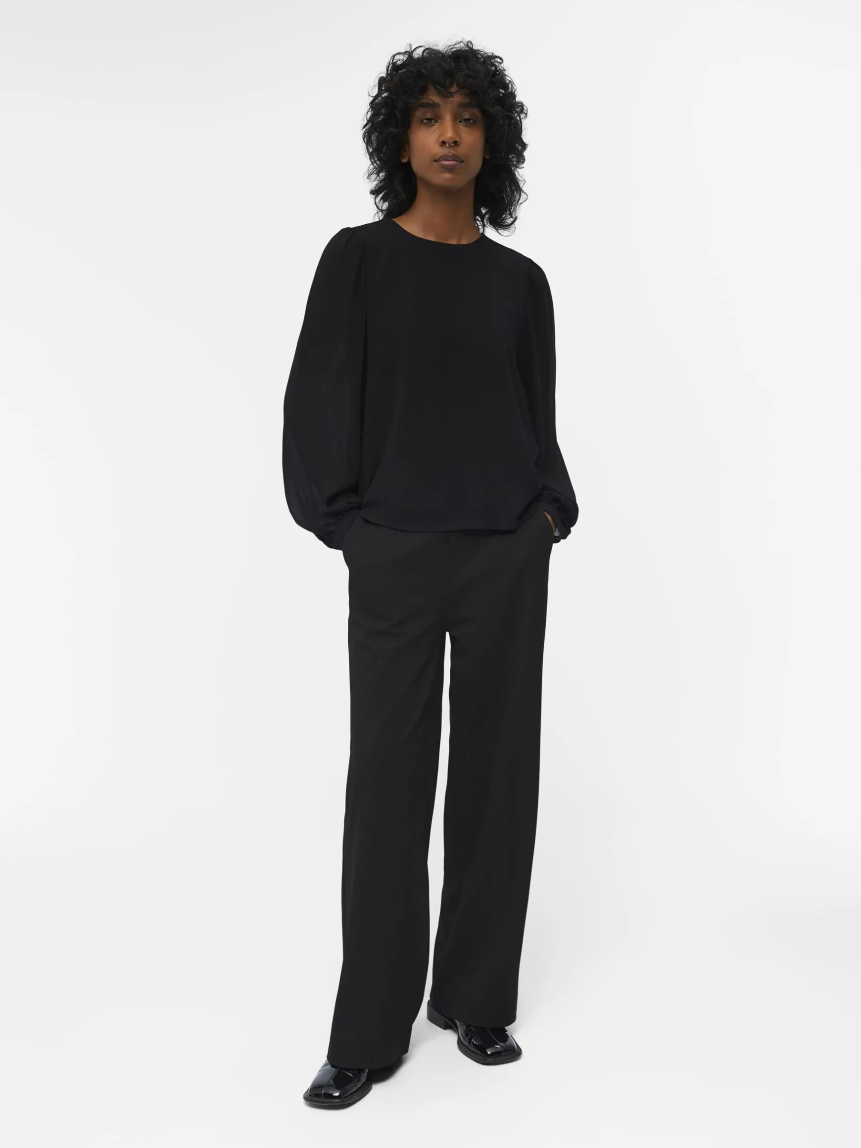 OBJECT Skjortor|Toppar*BALLONGÄRMAR BLUS Black