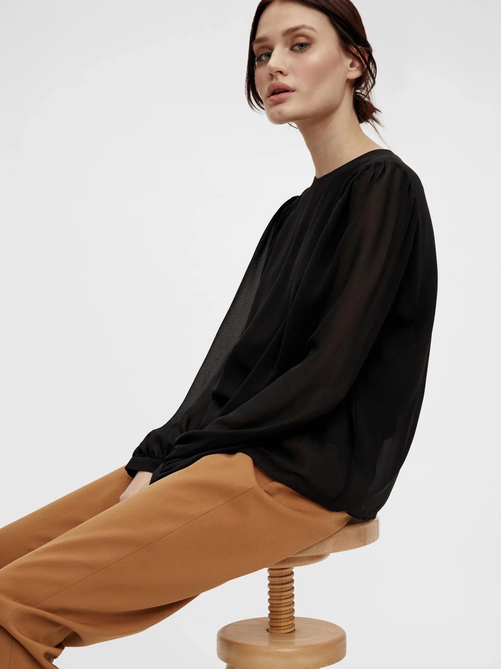 OBJECT Skjortor|Toppar*BALLONGÄRMAR BLUS Black