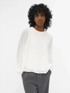 OBJECT Skjortor|Toppar*BALLONGÄRMAR BLUS Cloud Dancer