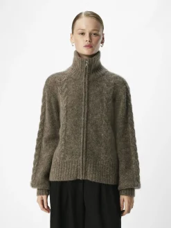 OBJECT Cardigans*BLIXTLÅS STICKAD KOFTA Morel