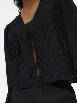 OBJECT Skjortor|Toppar*BRODERIE ANGLAISE BLUS Black