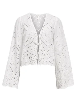 OBJECT Skjortor|Toppar*BRODERIE ANGLAISE BLUS Cloud Dancer