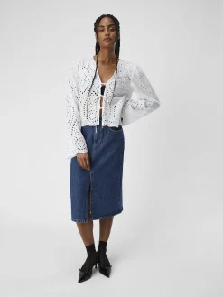 OBJECT Skjortor|Toppar*BRODERIE ANGLAISE BLUS Cloud Dancer