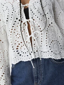 OBJECT Skjortor|Toppar*BRODERIE ANGLAISE BLUS Cloud Dancer