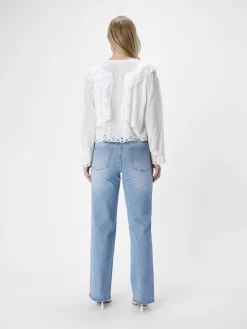 OBJECT Toppar|Skjortor*BRODERIE ANGLAISE BLUS Cloud Dancer
