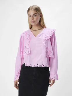 OBJECT Skjortor*BRODERIE ANGLAISE BLUS Pink Frosting