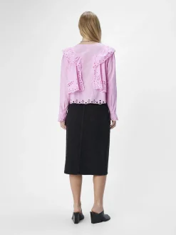 OBJECT Skjortor*BRODERIE ANGLAISE BLUS Pink Frosting