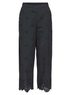 OBJECT Byxor*BRODERIE ANGLAISE BYXOR Black