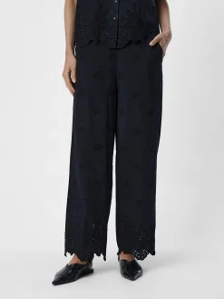 OBJECT Byxor*BRODERIE ANGLAISE BYXOR Black