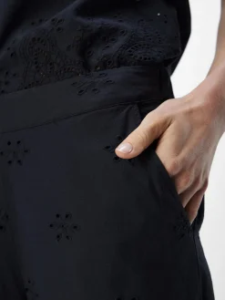 OBJECT Byxor*BRODERIE ANGLAISE BYXOR Black
