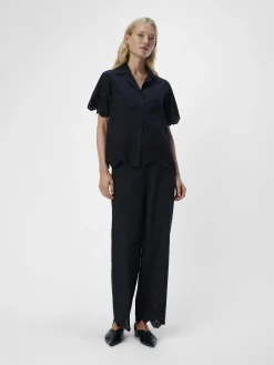 OBJECT Skjortor|Toppar*BRODERIE ANGLAISE SKJORTA Black