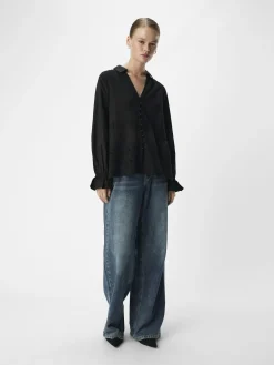 OBJECT Skjortor|Toppar*BRODERIE ANGLAISE SKJORTA Black