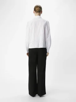OBJECT Skjortor|Toppar*BRODERIE ANGLAISE SKJORTA Cloud Dancer