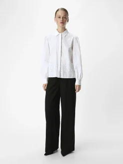 OBJECT Skjortor|Toppar*BRODERIE ANGLAISE SKJORTA Cloud Dancer