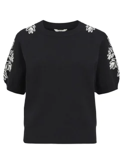 OBJECT Stickat*BRODYRPRYDD STICKAD TOPP Black
