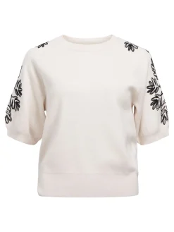 OBJECT Stickat*BRODYRPRYDD STICKAD TOPP White Sand