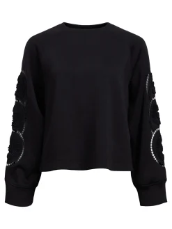 OBJECT Toppar*BRODYRPRYDD SWEATSHIRT Black