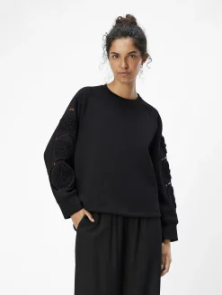 OBJECT Toppar*BRODYRPRYDD SWEATSHIRT Black