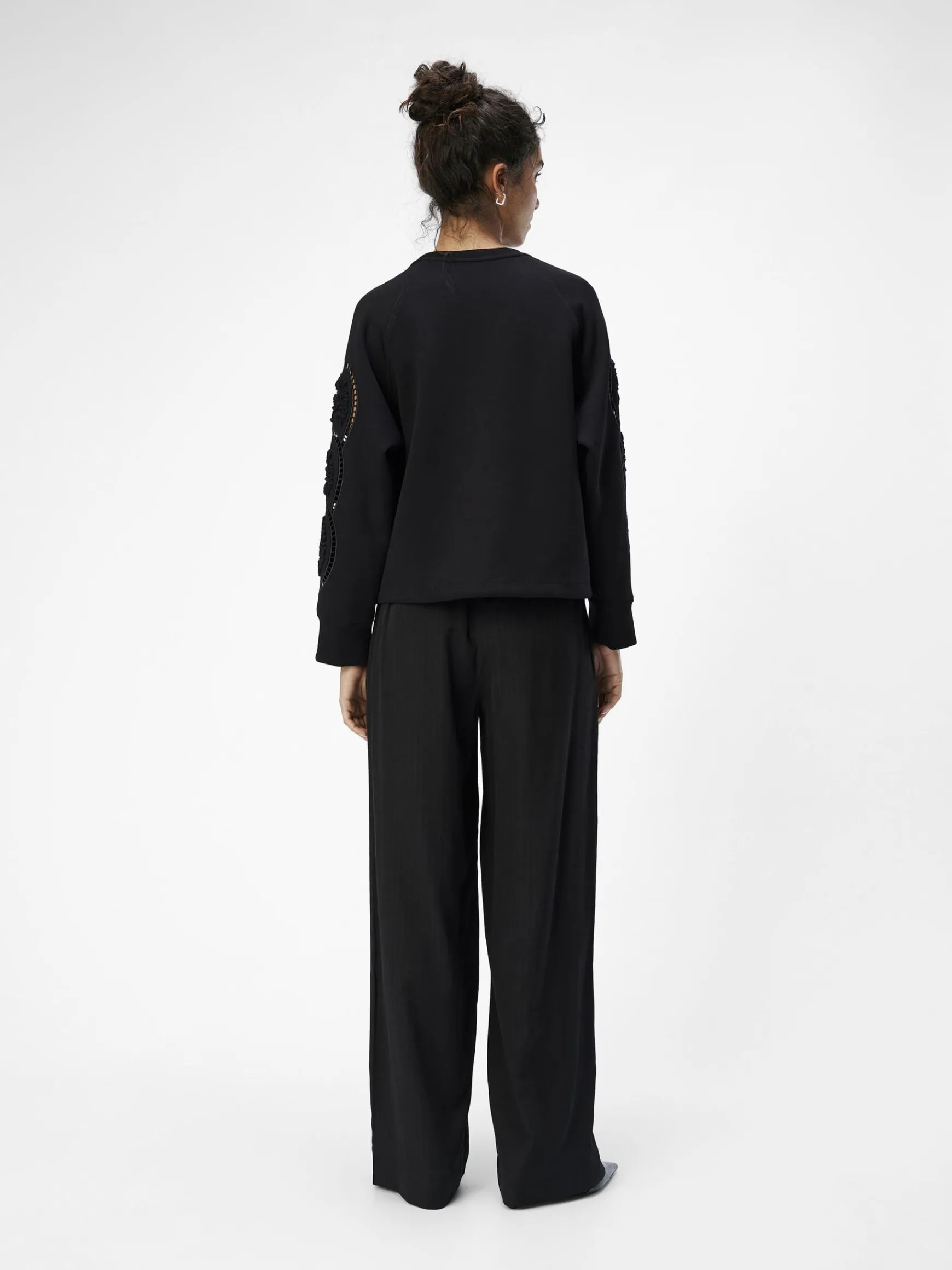 OBJECT Toppar*BRODYRPRYDD SWEATSHIRT Black