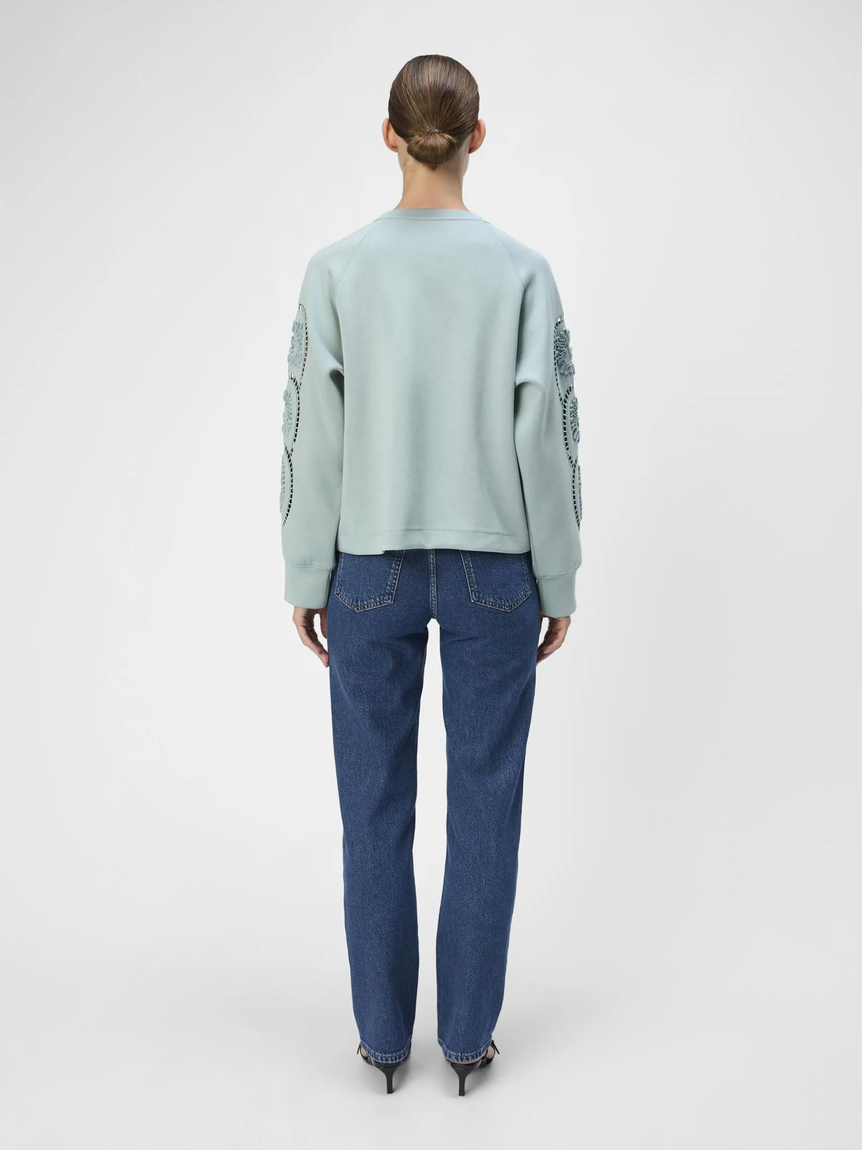 OBJECT Toppar*BRODYRPRYDD SWEATSHIRT Slate