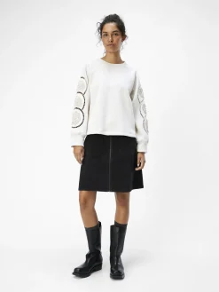 OBJECT Toppar*BRODYRPRYDD SWEATSHIRT White Sand