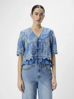OBJECT Skjortor|Toppar*BRODYRPRYDD TOPP Dark Denim