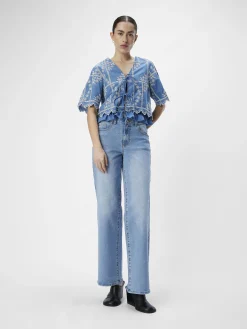 OBJECT Skjortor|Toppar*BRODYRPRYDD TOPP Dark Denim