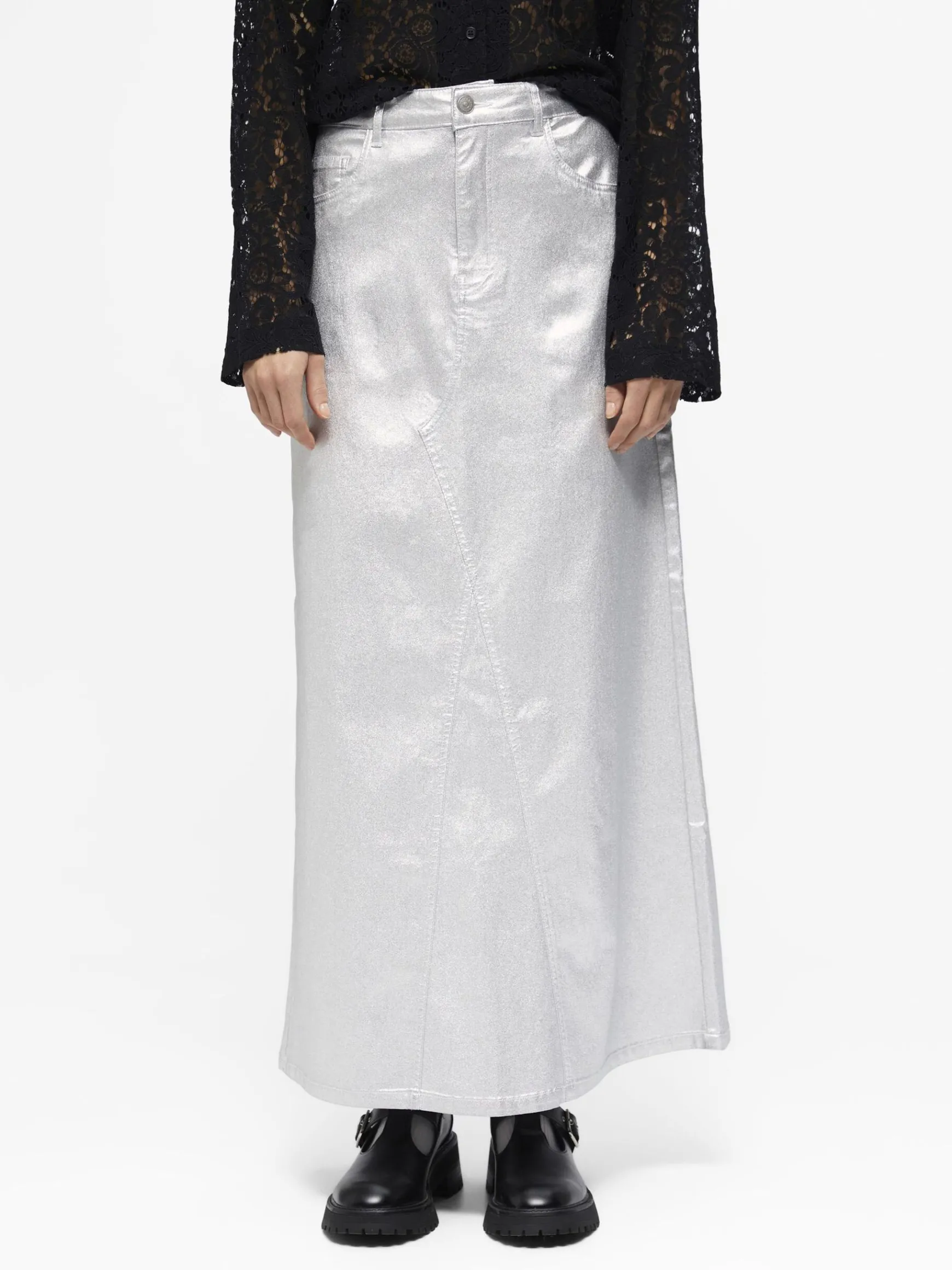 OBJECT Kjolar*COATADE JEANSKJOL Silver Colour