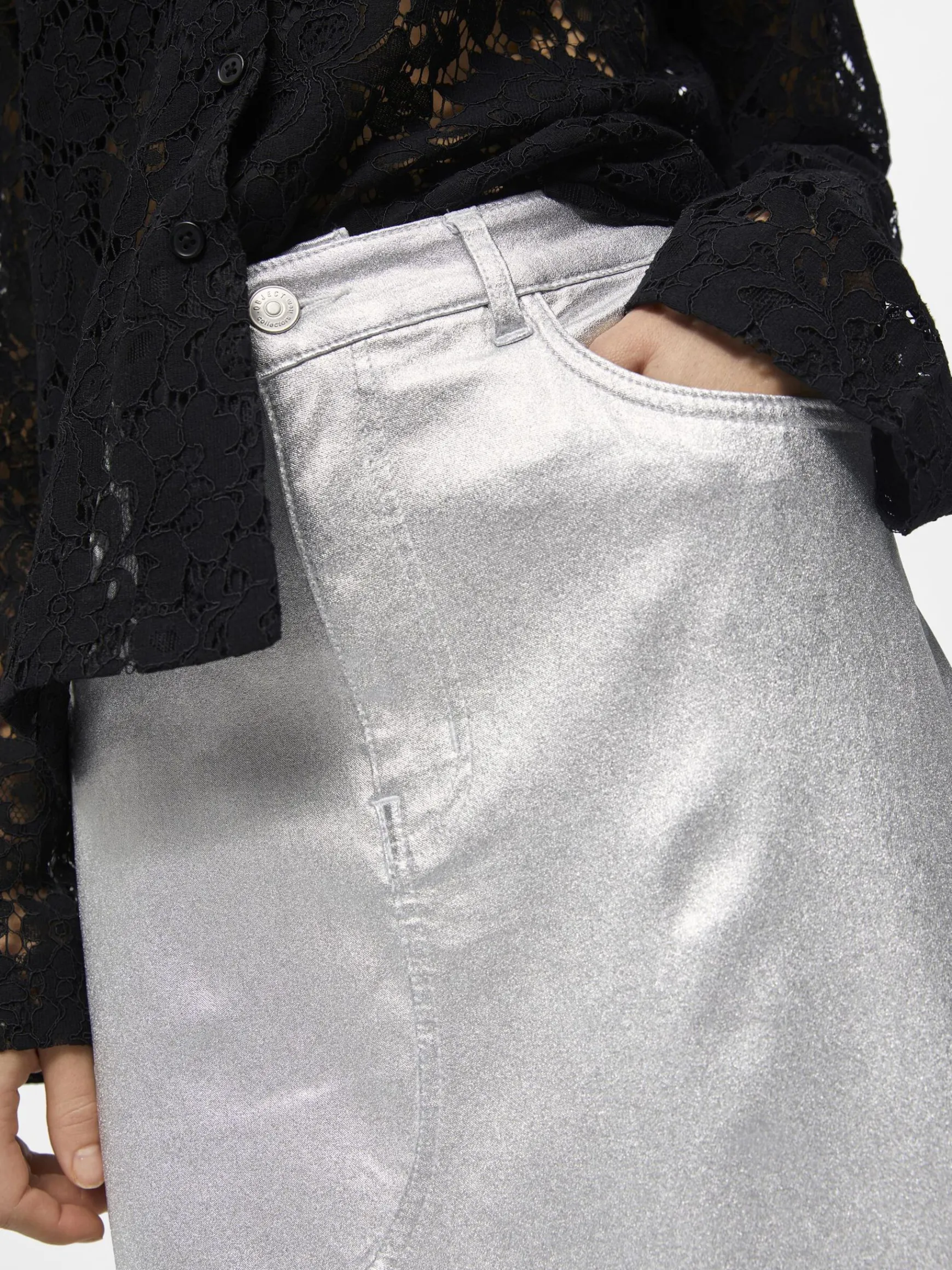 OBJECT Kjolar*COATADE JEANSKJOL Silver Colour