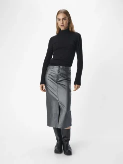 OBJECT Kjolar*COATADE MIDIKJOL Brushed Nickel