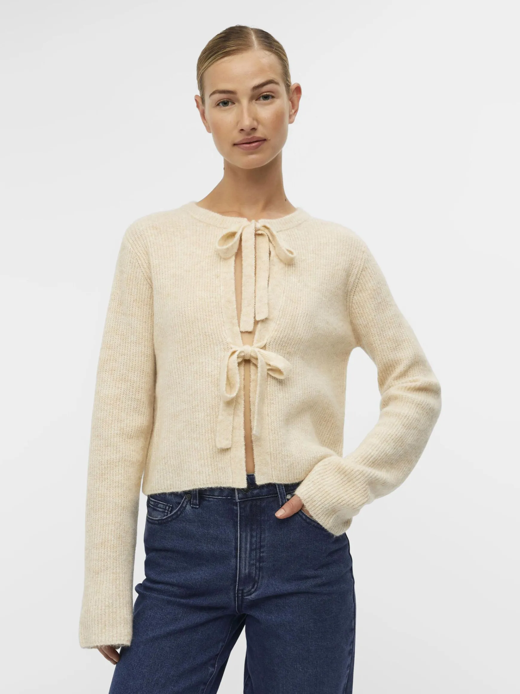 OBJECT Cardigans*CROPPAD ULLBLANDNING KOFTA Sandshell