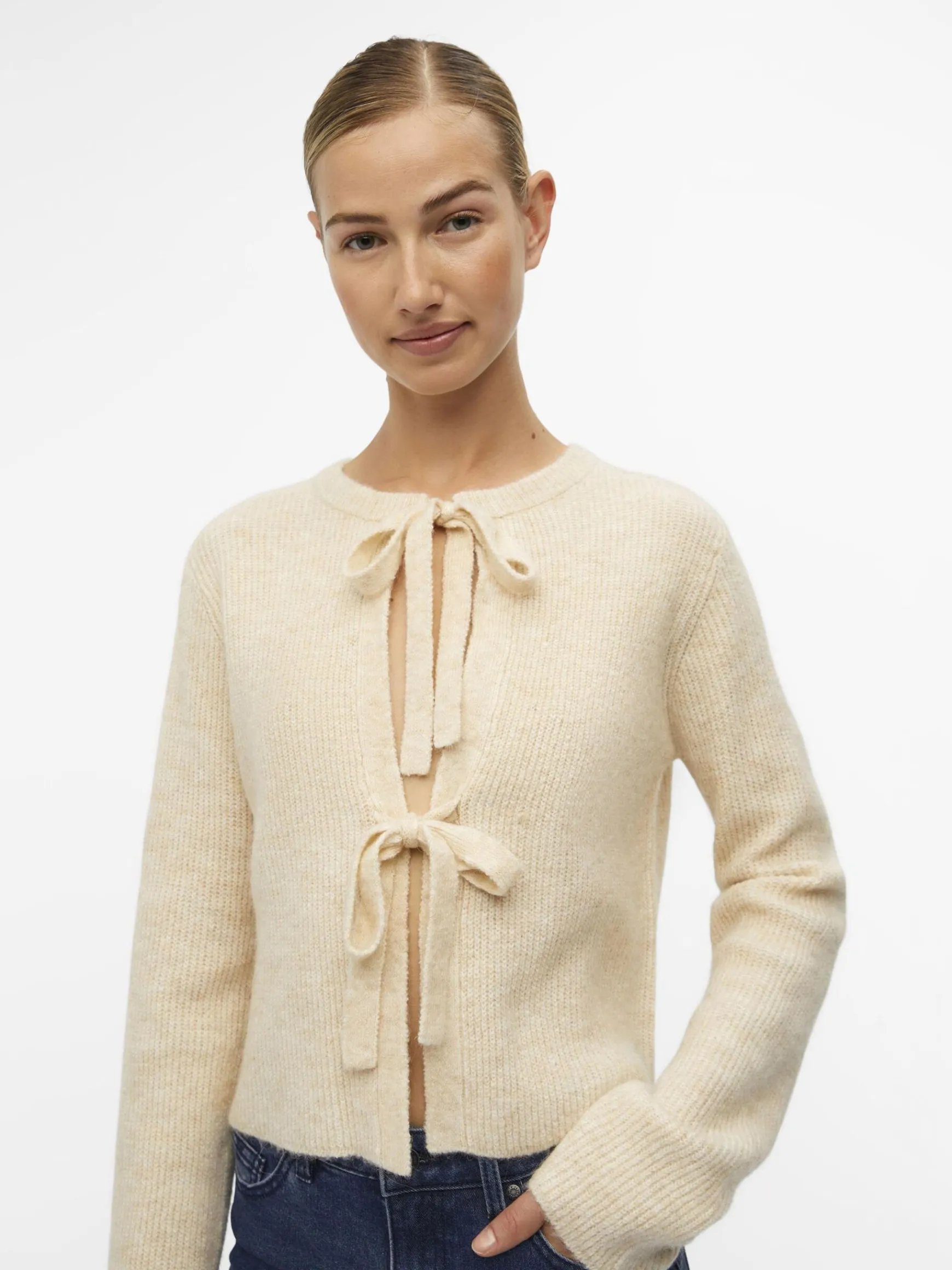 OBJECT Cardigans*CROPPAD ULLBLANDNING KOFTA Sandshell