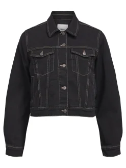 OBJECT Ytterkläder*CROPPADE JEANSJACKA Black Denim