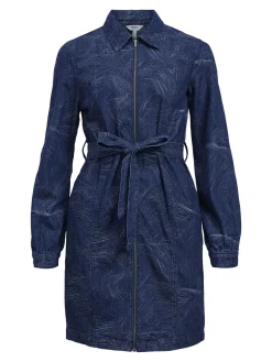 OBJECT Klänningar*DENIM KORT KLÄNNING Dark Blue Denim