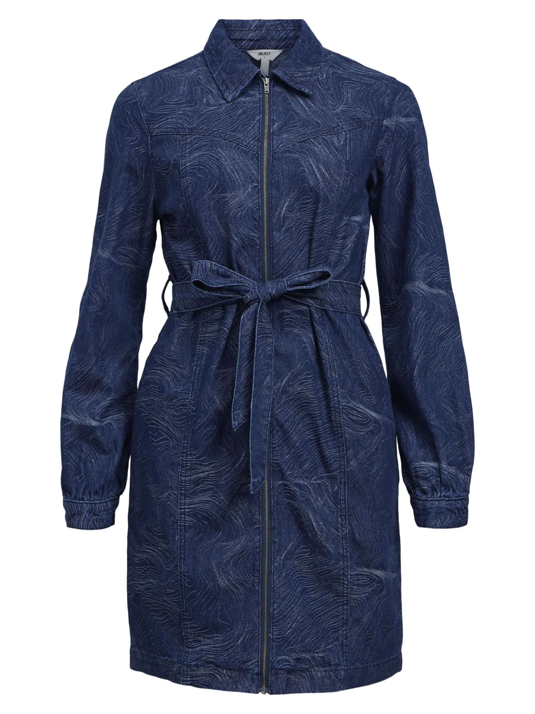 OBJECT Klänningar*DENIM KORT KLÄNNING Dark Blue Denim
