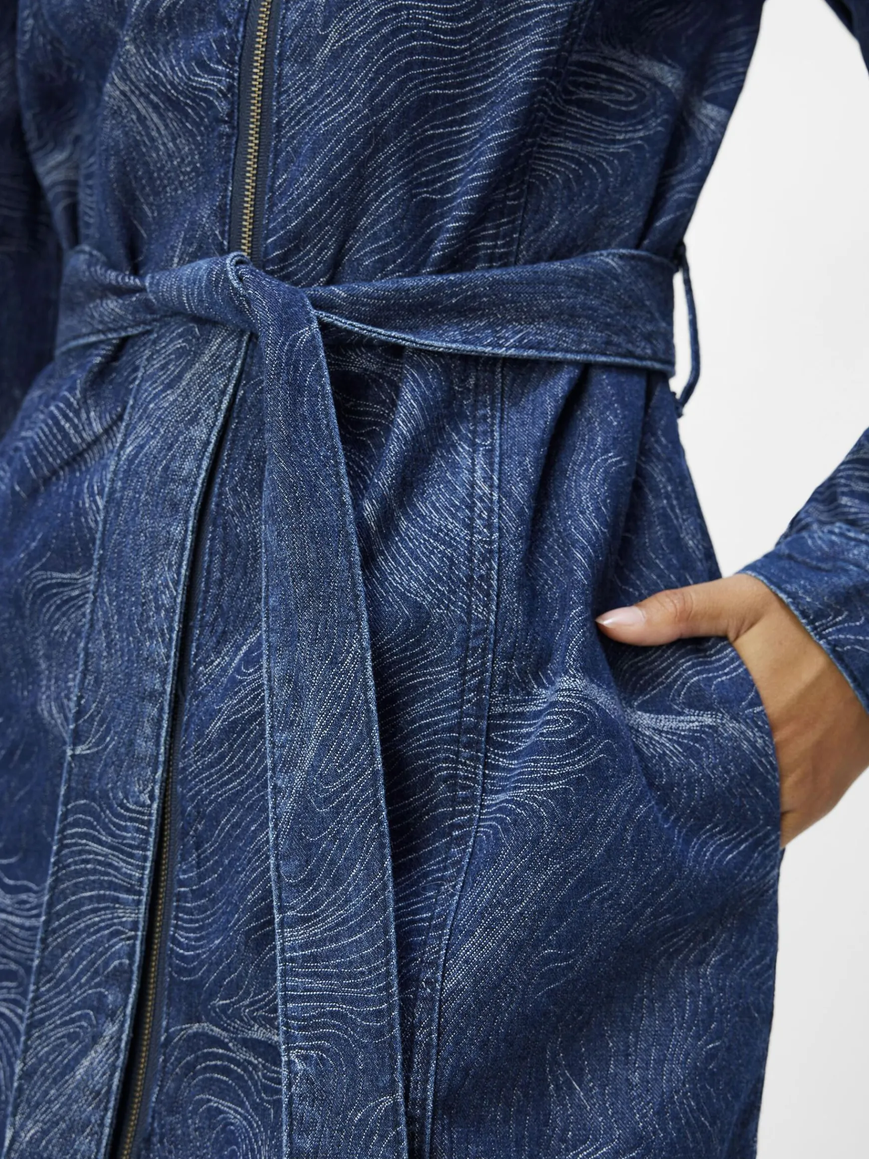 OBJECT Klänningar*DENIM KORT KLÄNNING Dark Blue Denim
