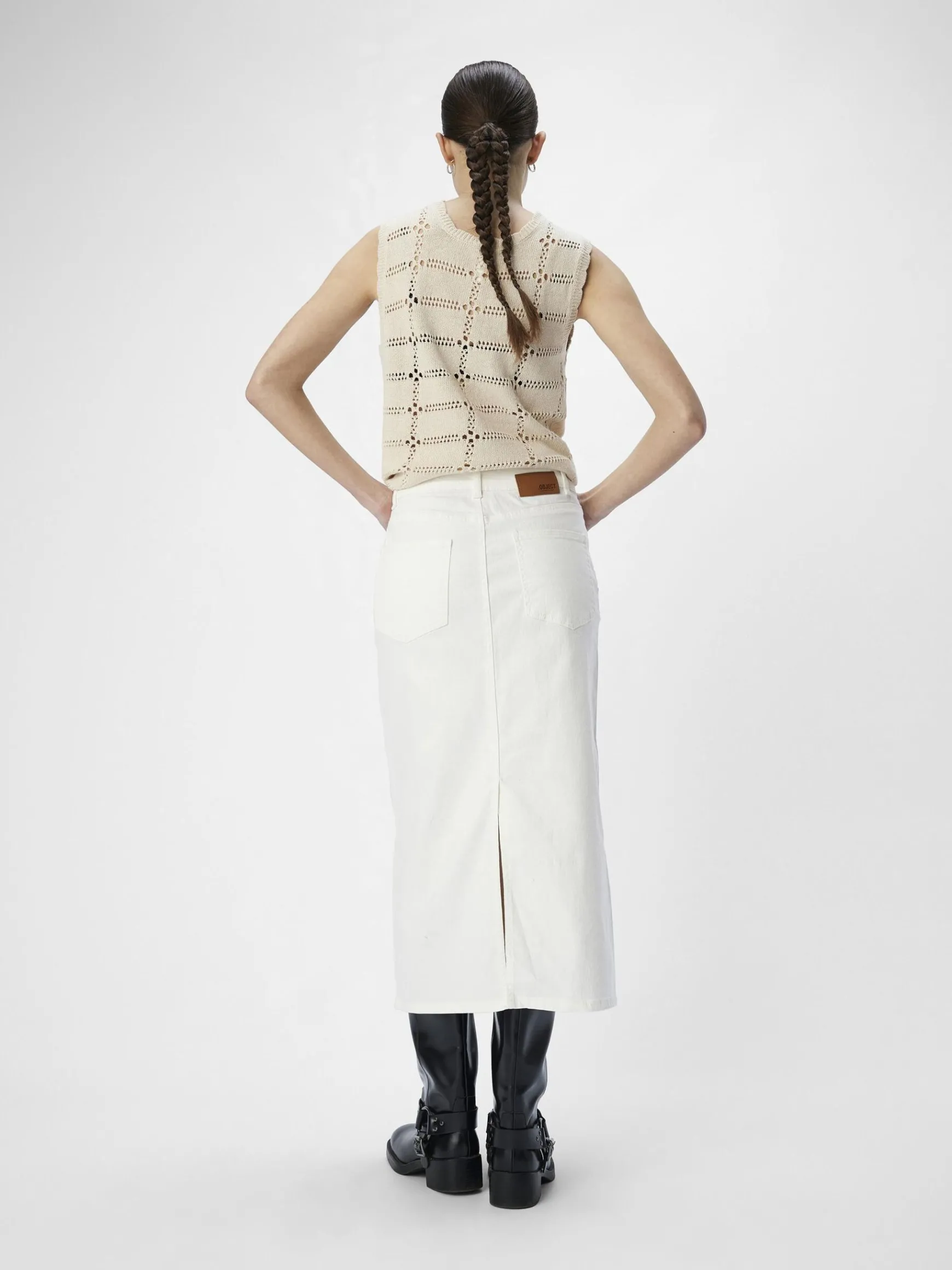 OBJECT Basic|Kjolar*DENIM MAXIKJOL Cloud Dancer