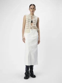 OBJECT Basic|Kjolar*DENIM MAXIKJOL Cloud Dancer