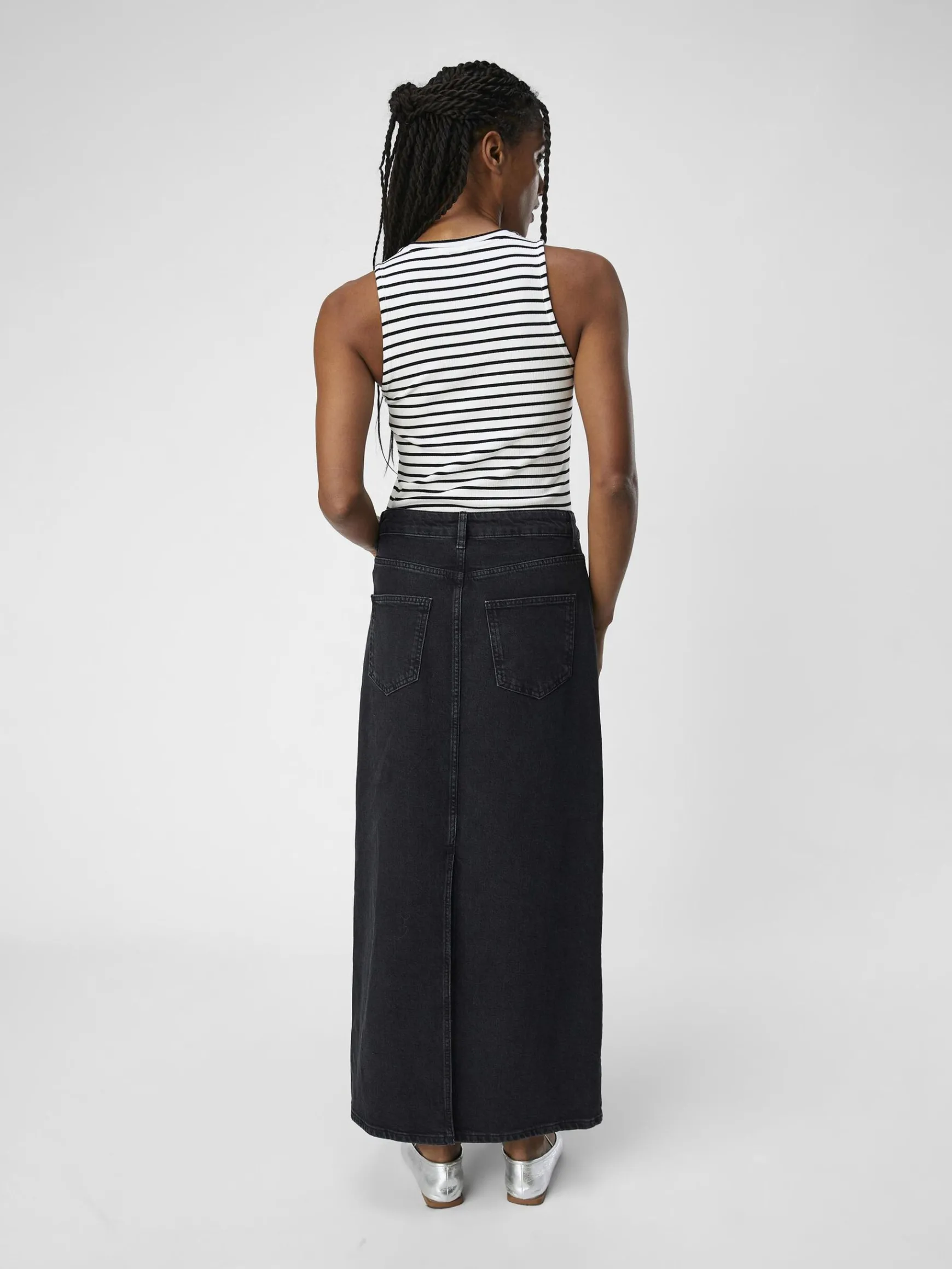 OBJECT Basic|Kjolar*DENIM MAXIKJOL Black Denim