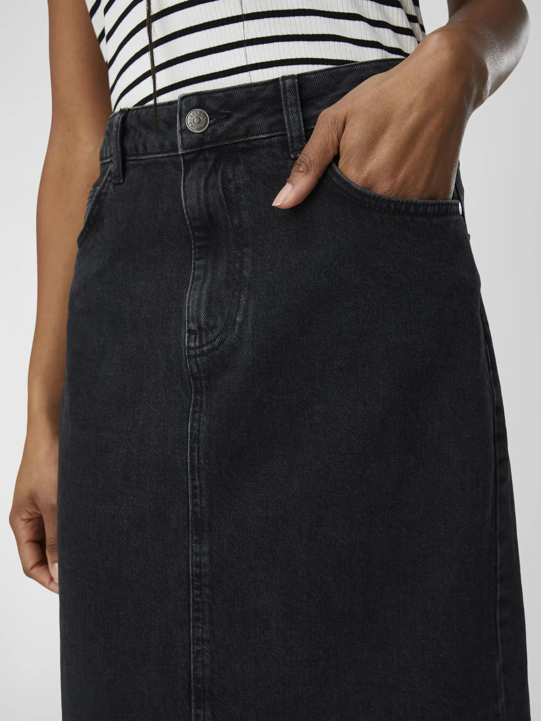 OBJECT Basic|Kjolar*DENIM MAXIKJOL Black Denim